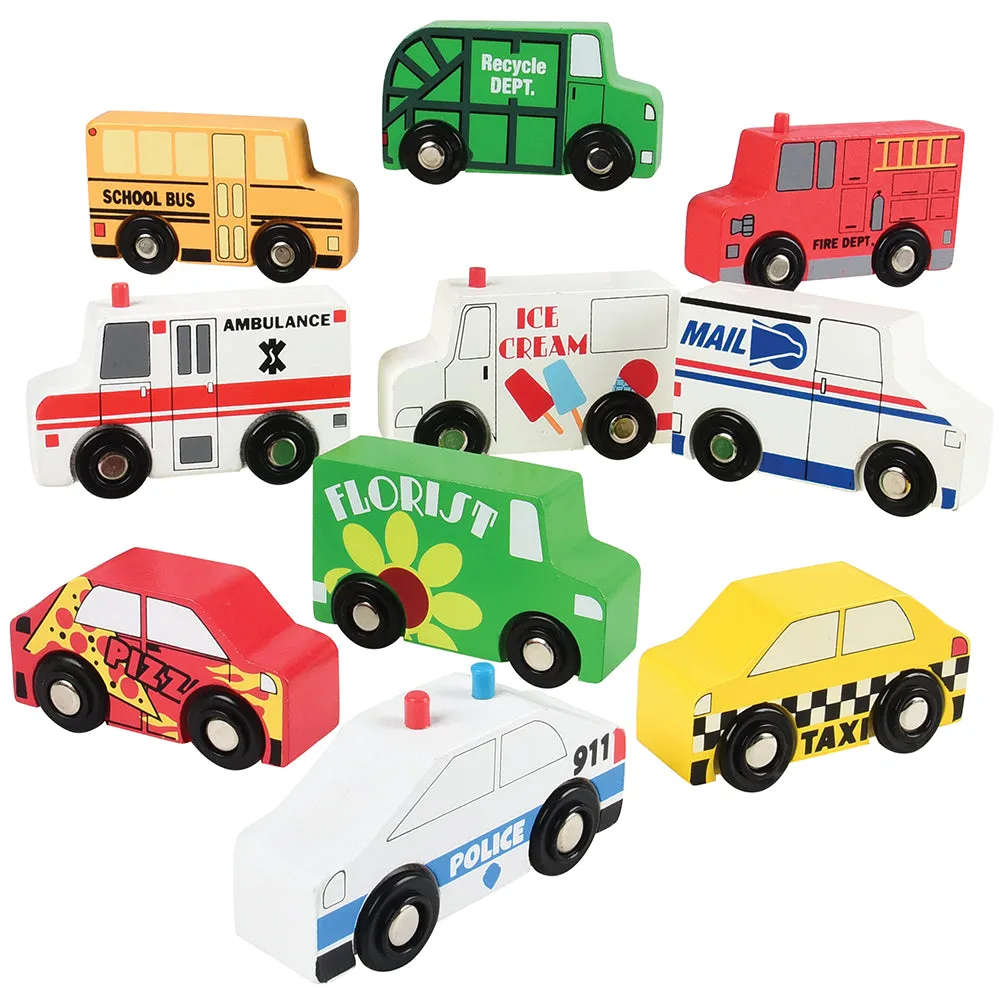 10-Piece Wooden Community Vehicle Set