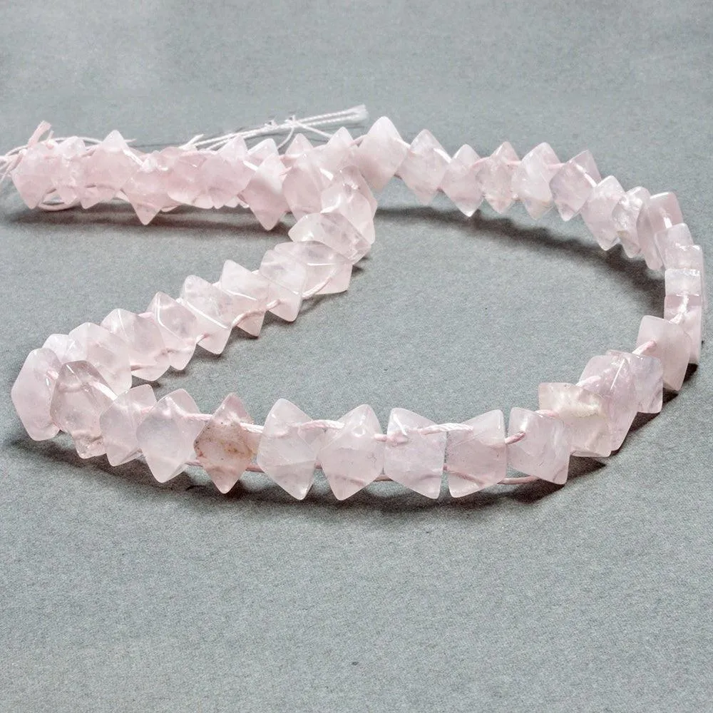 10x7-12x8mm Rose Quartz double drilled kites 16 inches 47 pieces