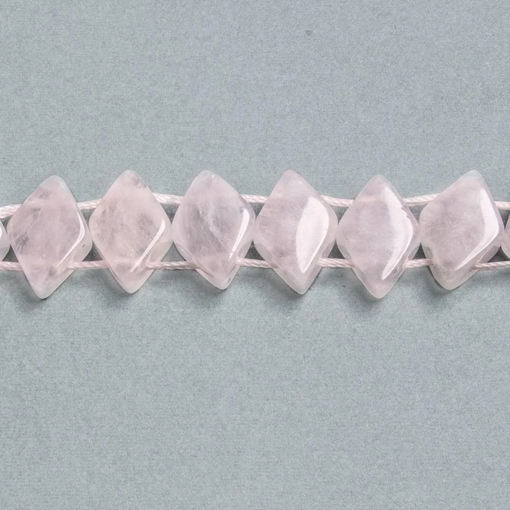 10x7-12x8mm Rose Quartz double drilled kites 16 inches 47 pieces