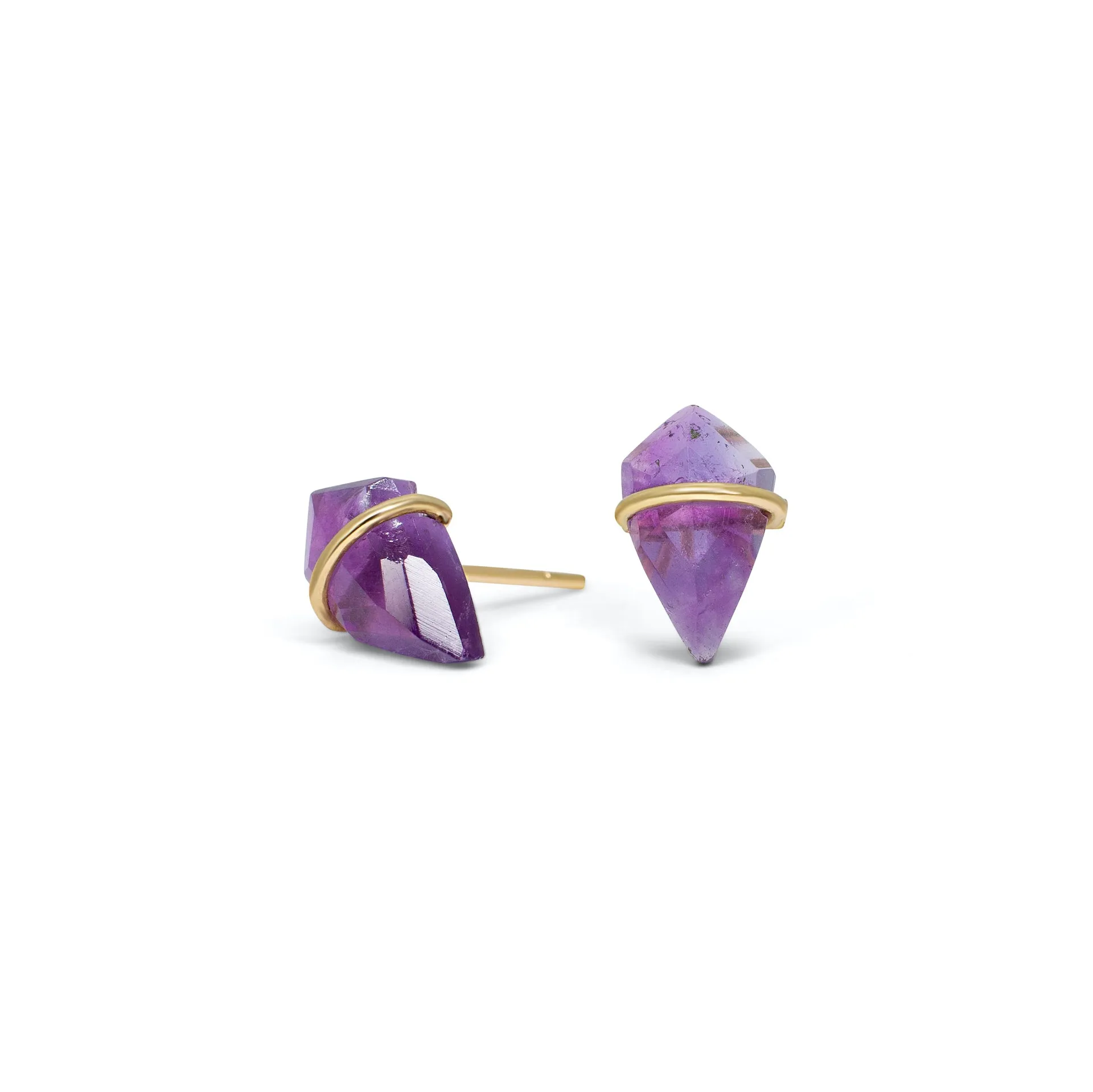 18K Kite Stud Earrings in Amethyst