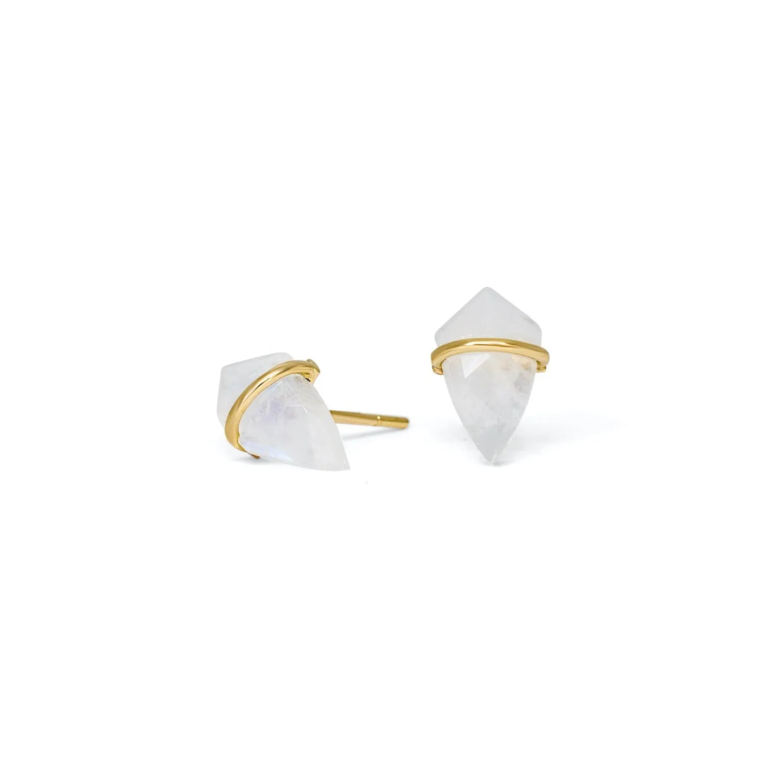 18K Kite Stud Earrings in Moonstone