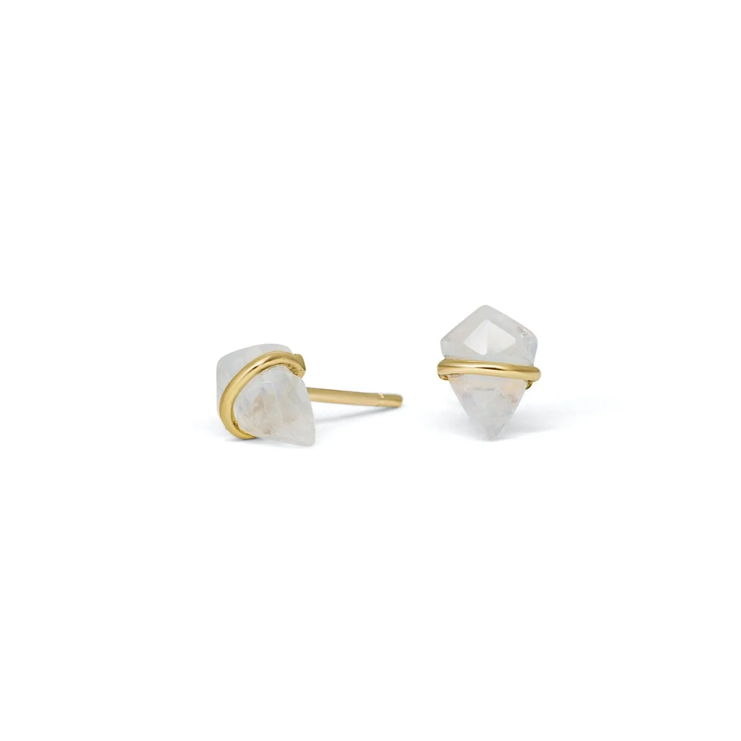 18K Kite Stud Earrings in Moonstone