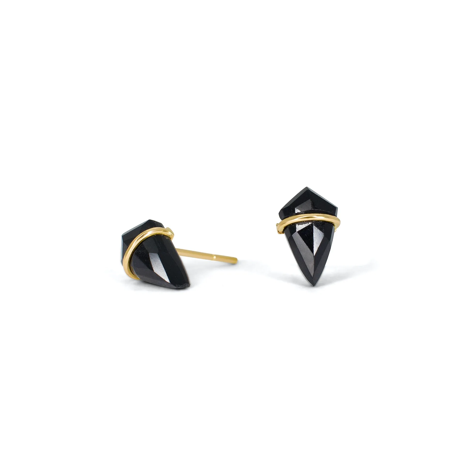 18K Kite Stud Earrings in Onyx