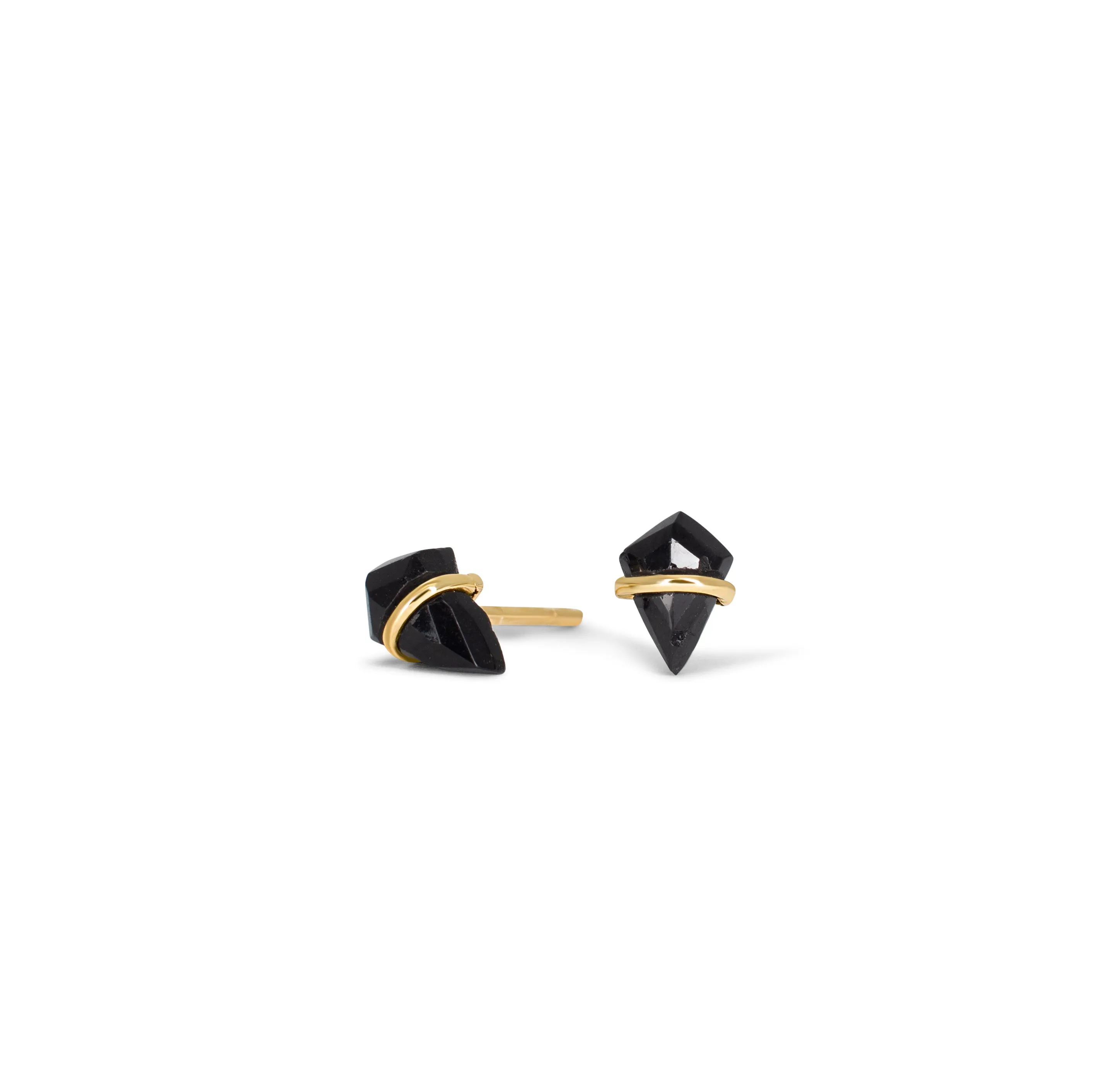 18K Kite Stud Earrings in Onyx