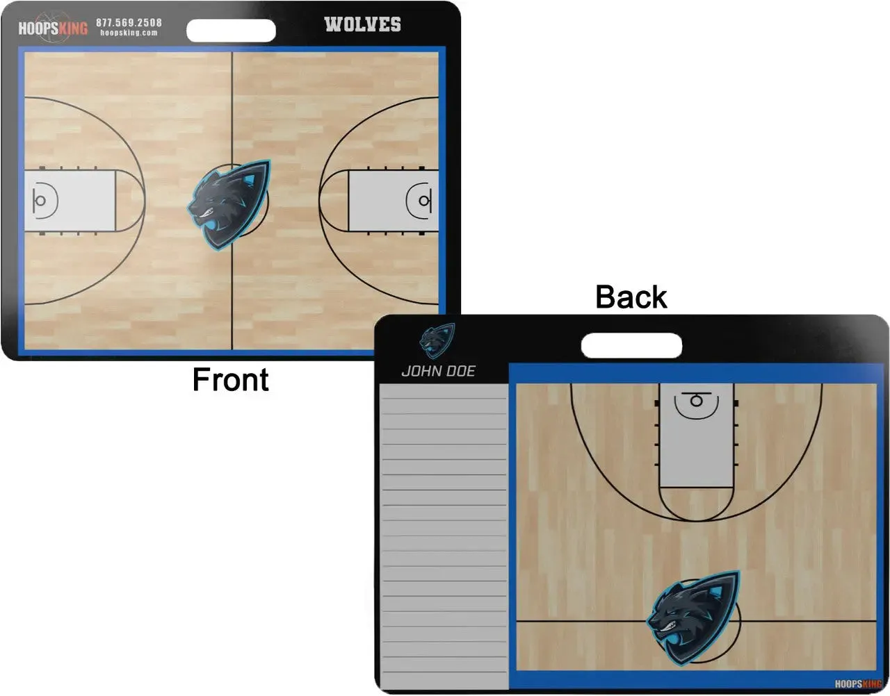 23 X 18 Custom Basketball Coaching Board | 2 Sided| Carry Handle