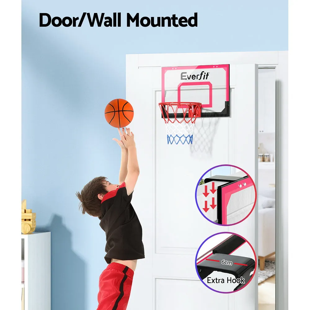 23" Mini Basketball Hoop Backboard Door Wall Mounted Sports Kids - Red