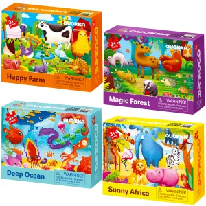 30 Piece Puzzles for Kids | Forest,  Ocean & Africa Animals