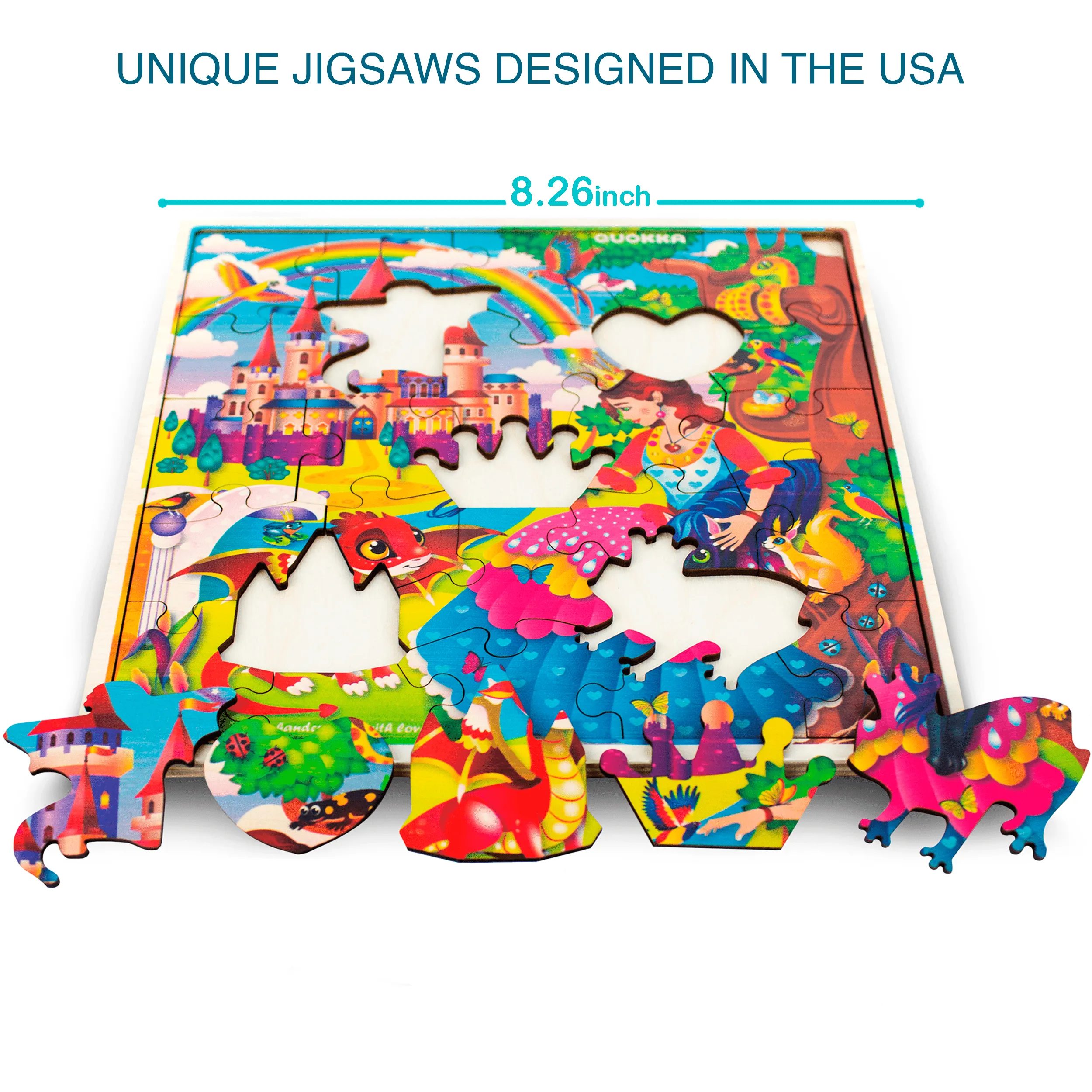 30 Pieces Set of 6 Wooden Puzzles | Unicorn, Princess, Animals & Space