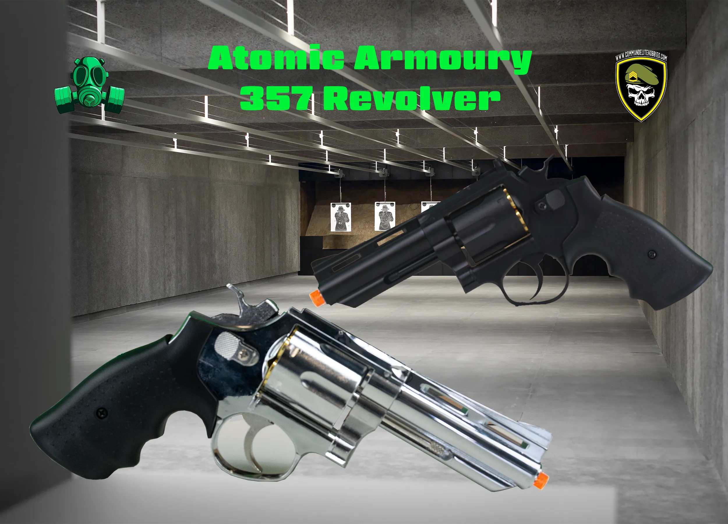 .357 Revolver GBB Gel Blaster by Atomic Armoury - Green Gas