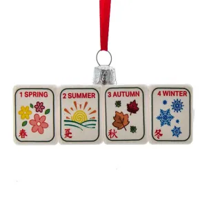 3.5" Noble Gems Glass Mahjong Ornament