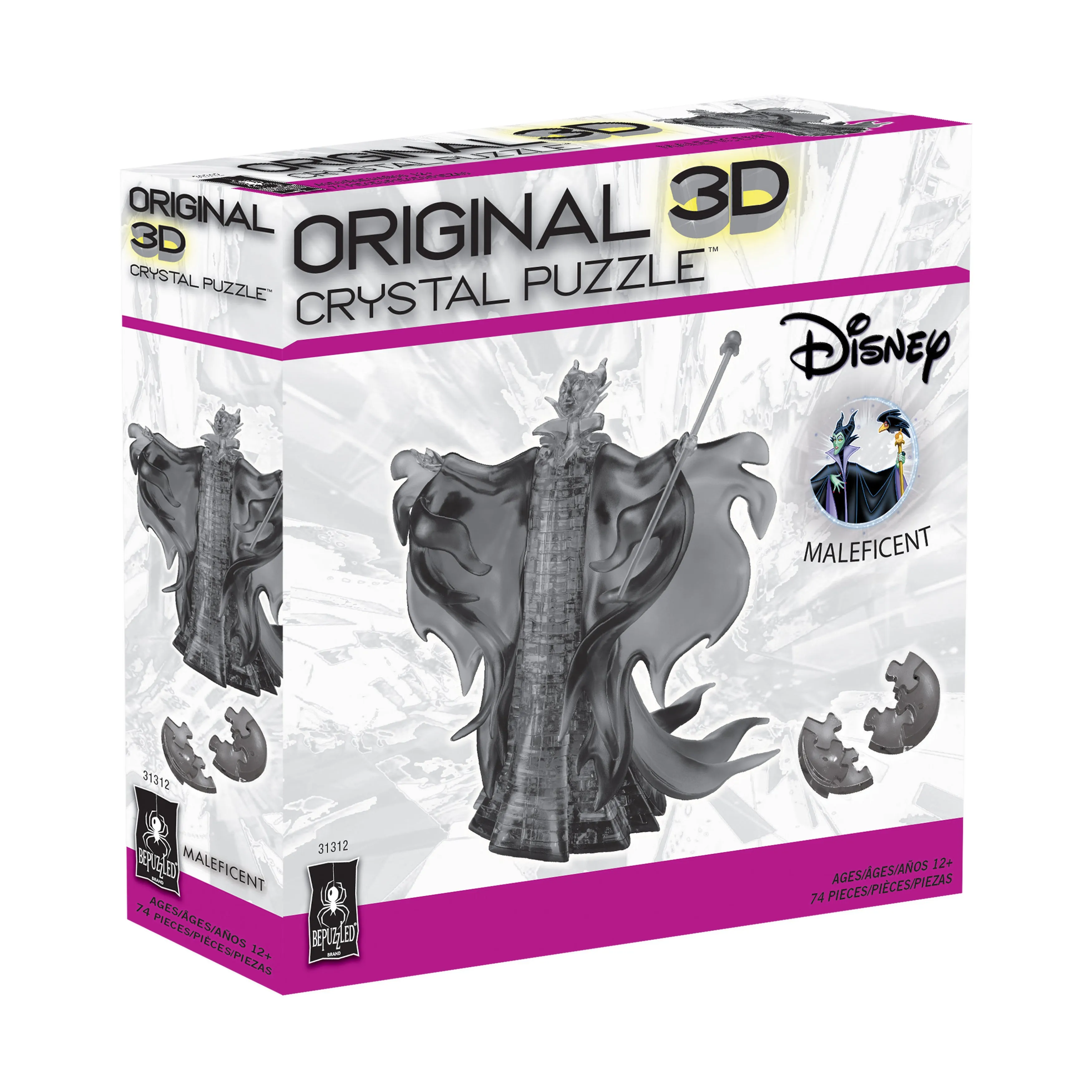 3D Crystal Puzzle - Disney Maleficent (Black): 74 Pcs