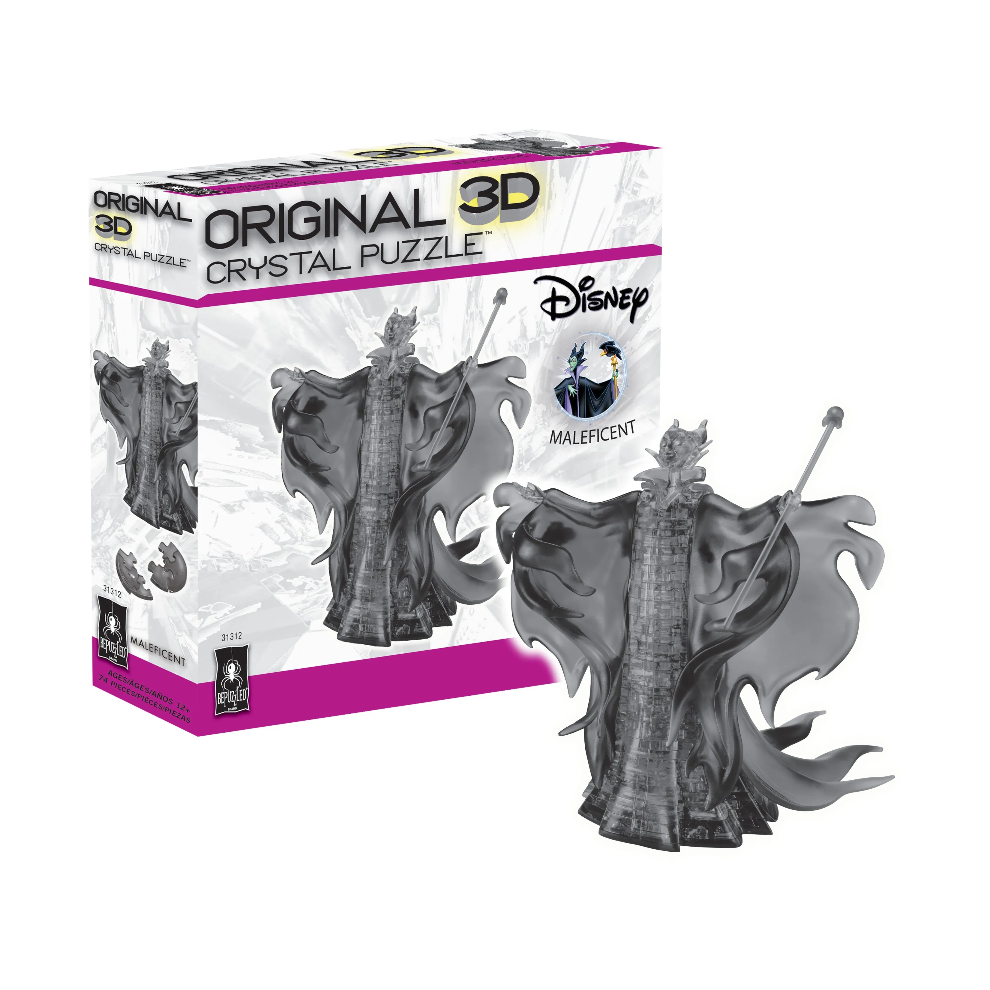 3D Crystal Puzzle - Disney Maleficent (Black): 74 Pcs