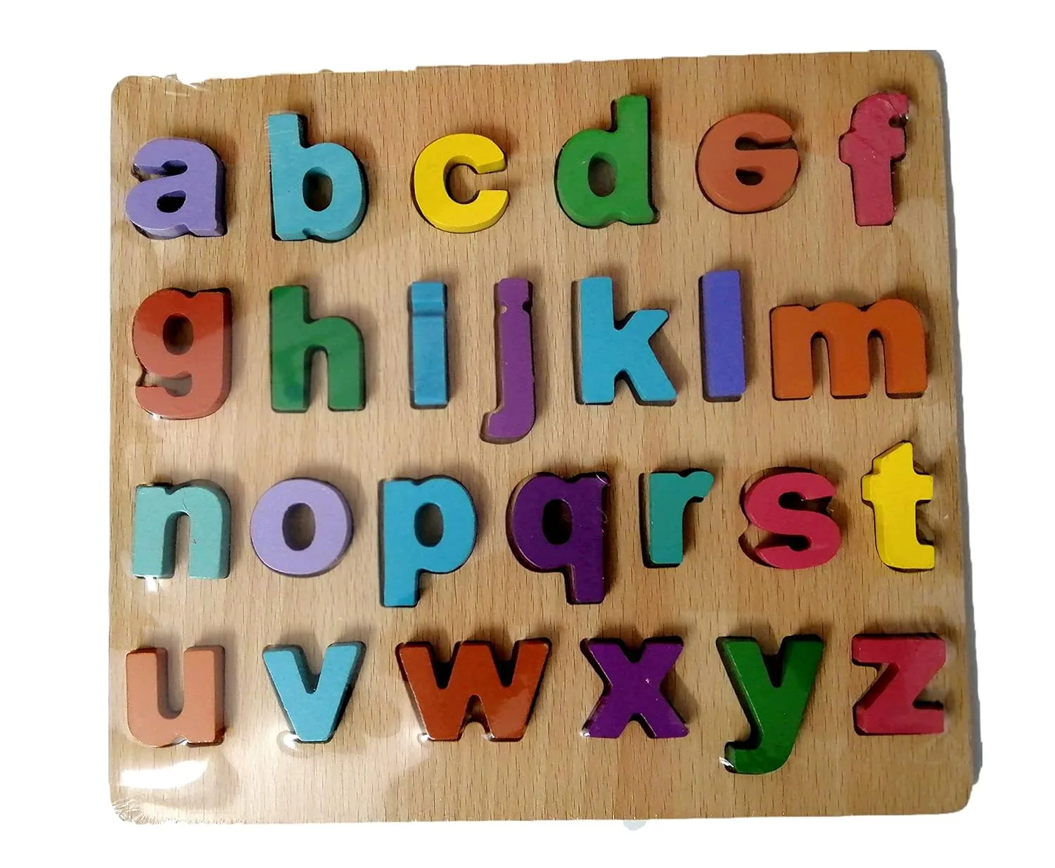 3D Wooden Lowercase Alphabet Puzzle Board