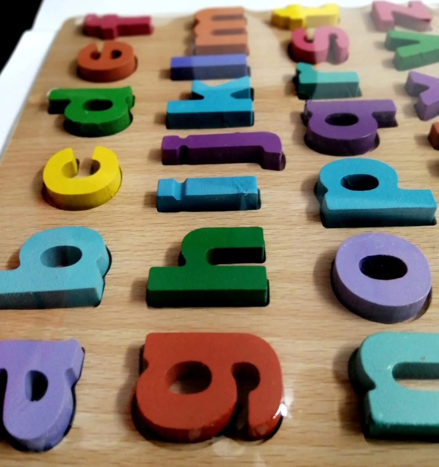 3D Wooden Lowercase Alphabet Puzzle Board