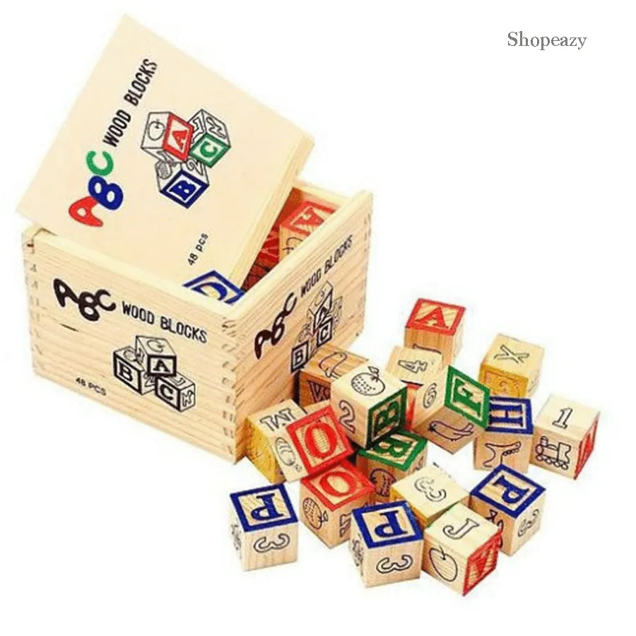 ABC Wooden Blocks 48 Piece