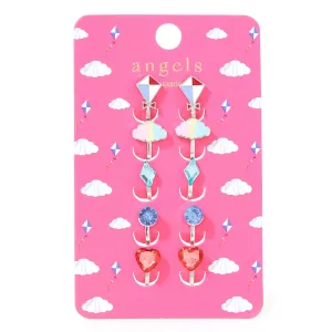 Accessorize London Girl's Kids Cloud Earrings 5 Pack