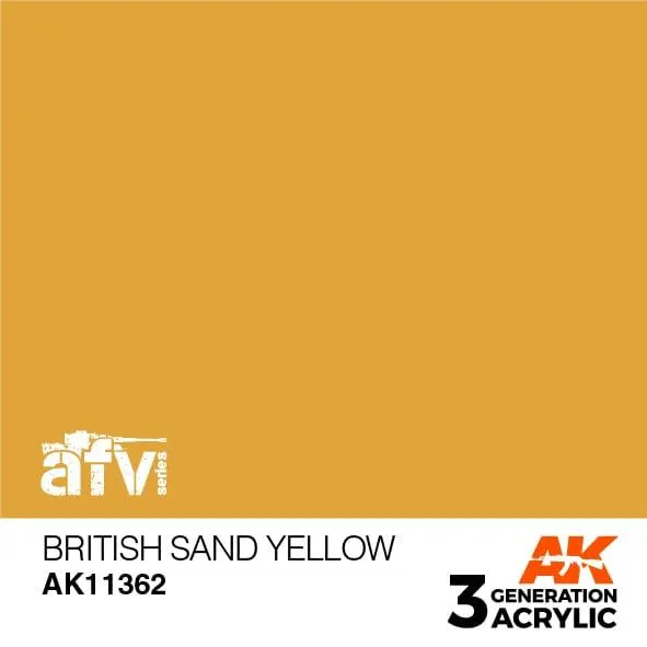 AK Interactive AK11362 3G AFV British Sand Yellow Paint 17ml