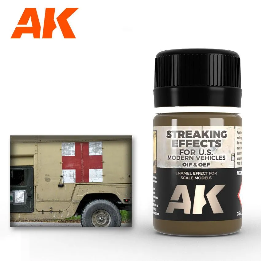 AK Interactive AK123 Weathering OIF & OEF US Vehicles Streaking Effects Enamel 35ml