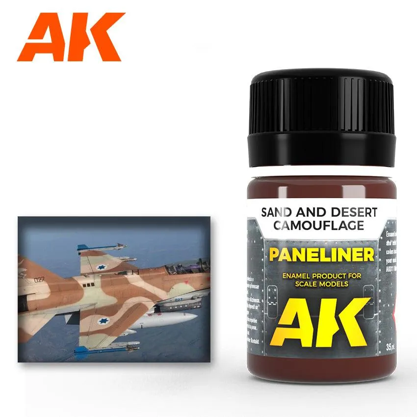 AK Interactive AK2073 Weathering Paneliner For Sand And Desert Camouflage Enamel 35ml