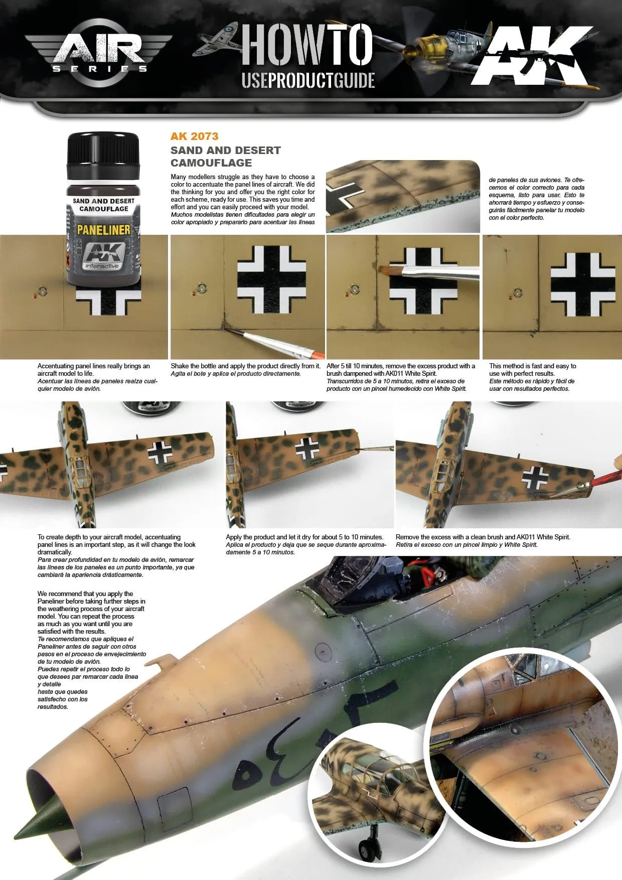 AK Interactive AK2073 Weathering Paneliner For Sand And Desert Camouflage Enamel 35ml