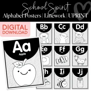 Alphabet Cards | School Spirit | Printable Classroom Decor | Schoolgirl Style