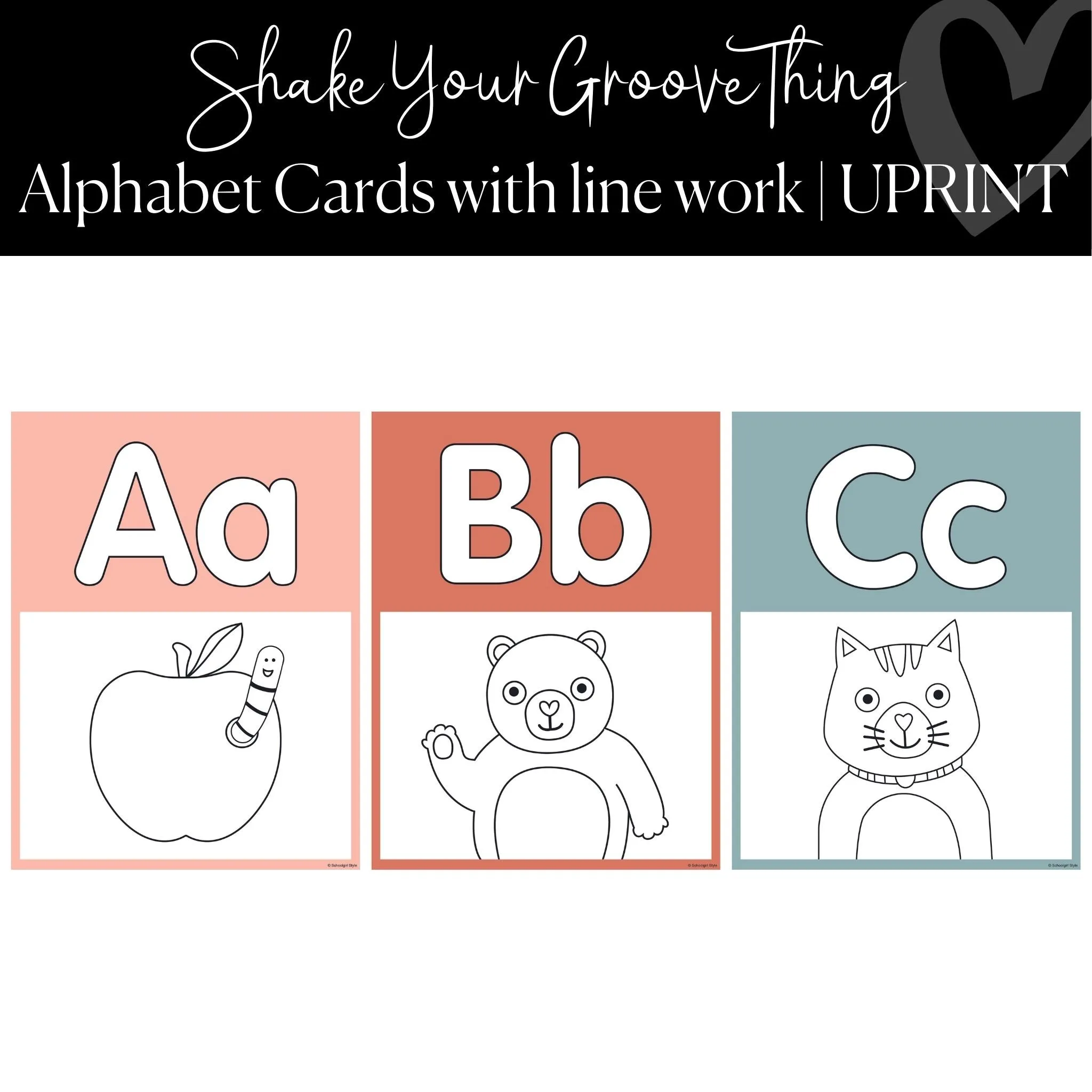 Alphabet Posters with Line Work | Groovy Classroom Decor | Shake Your Groove Thing | UPRINT | Schoolgirl Style