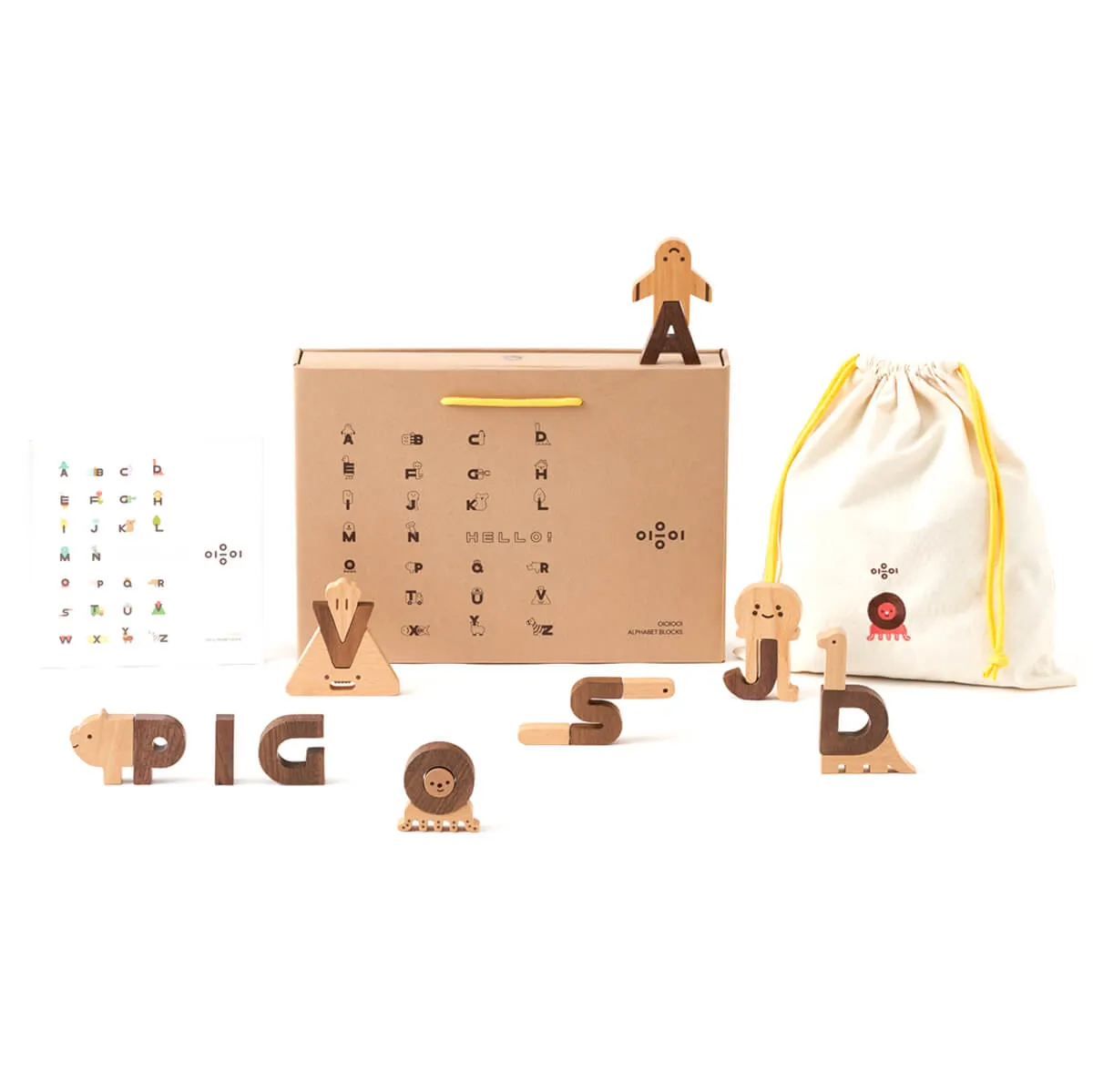 Alphabet Wooden Blocks Play Set by Oioiooi