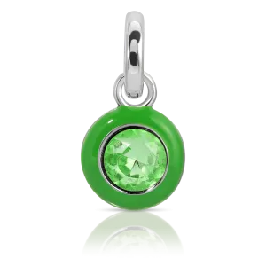 August Peridot Birthstone Charm - Round