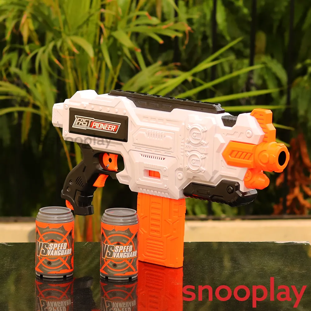 Automatic Motorized Soft Foam Dart Launcher (Orange, White)