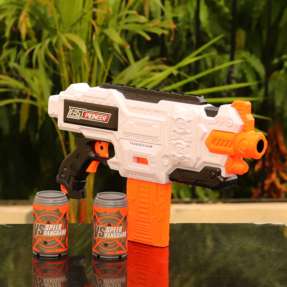 Automatic Motorized Soft Foam Dart Launcher (Orange, White)