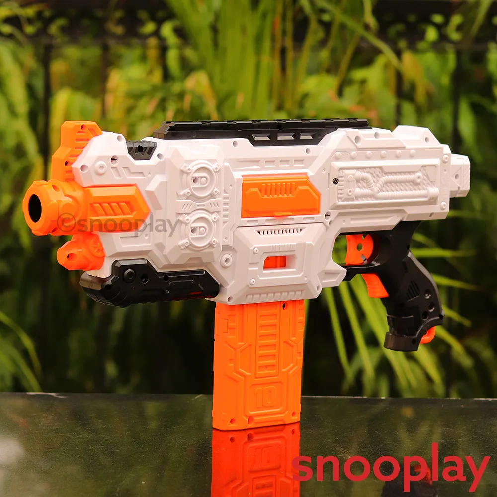 Automatic Motorized Soft Foam Dart Launcher (Orange, White)