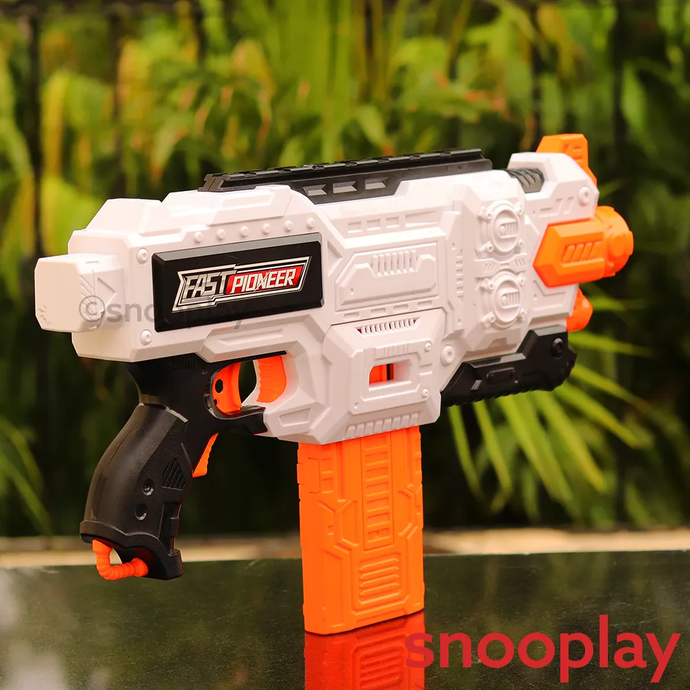 Automatic Motorized Soft Foam Dart Launcher (Orange, White)