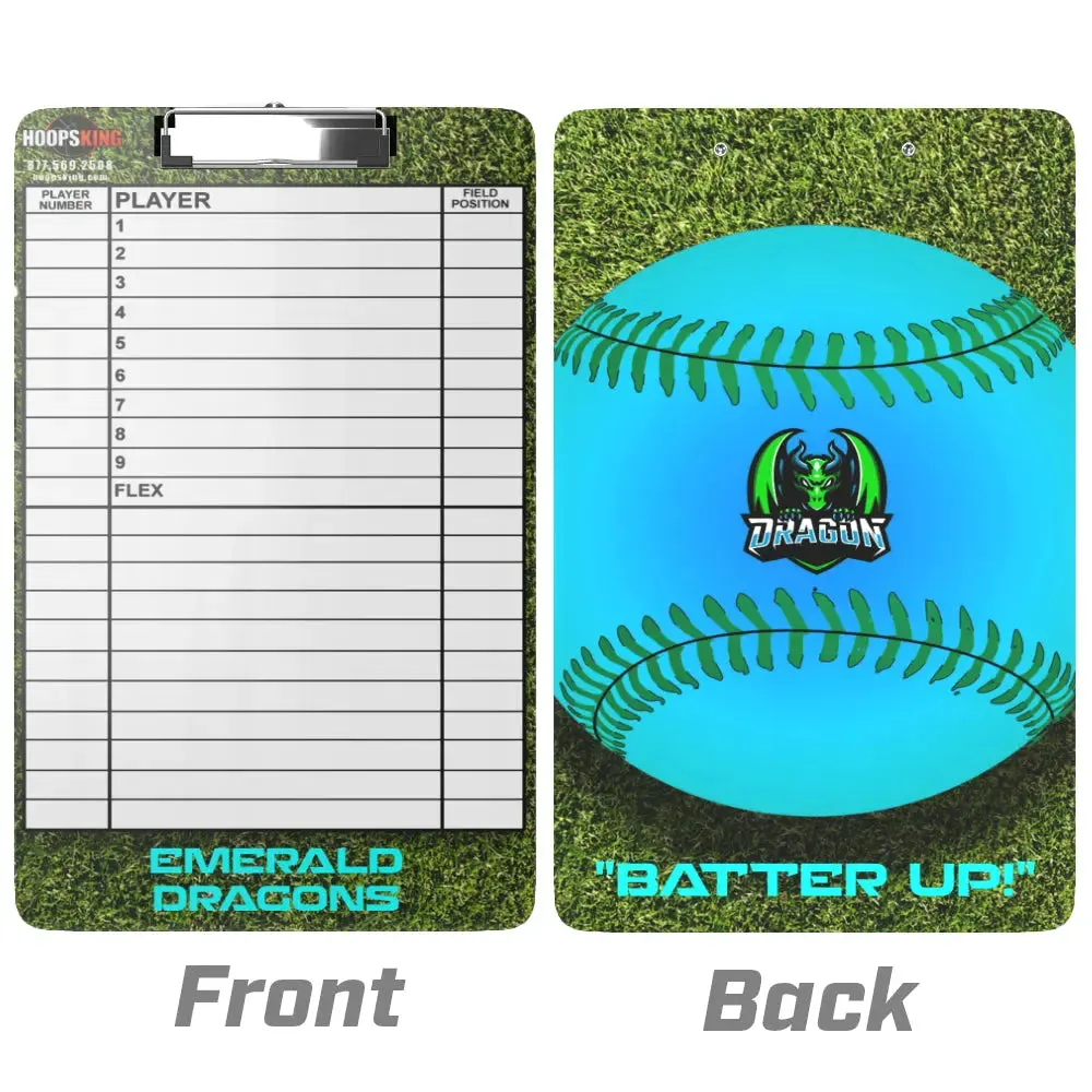 Baseball - Softball 9.5 X 15 Customized Dry Erase Board