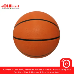 Basketball for Kids, Premium Rubber Material, Best Playing Ball For Kids, Size 5 No. (Colour & Design May Vary)