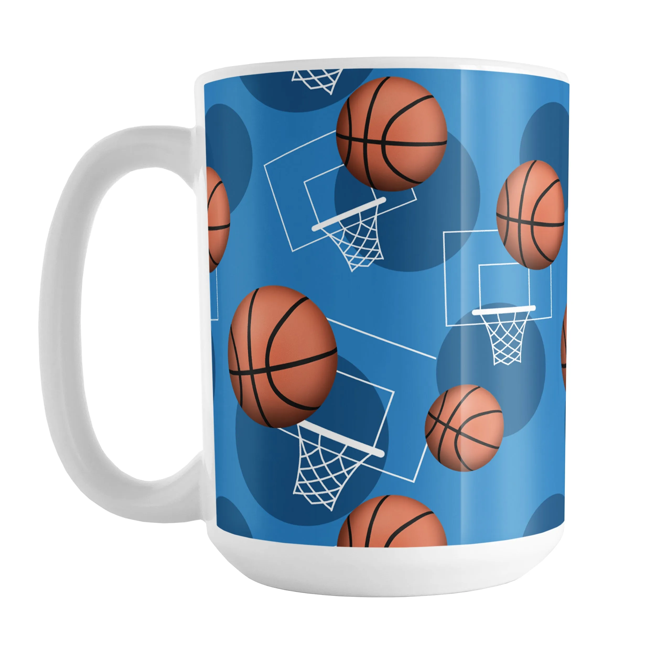 Basketball Themed Pattern - Blue Basketball Mug