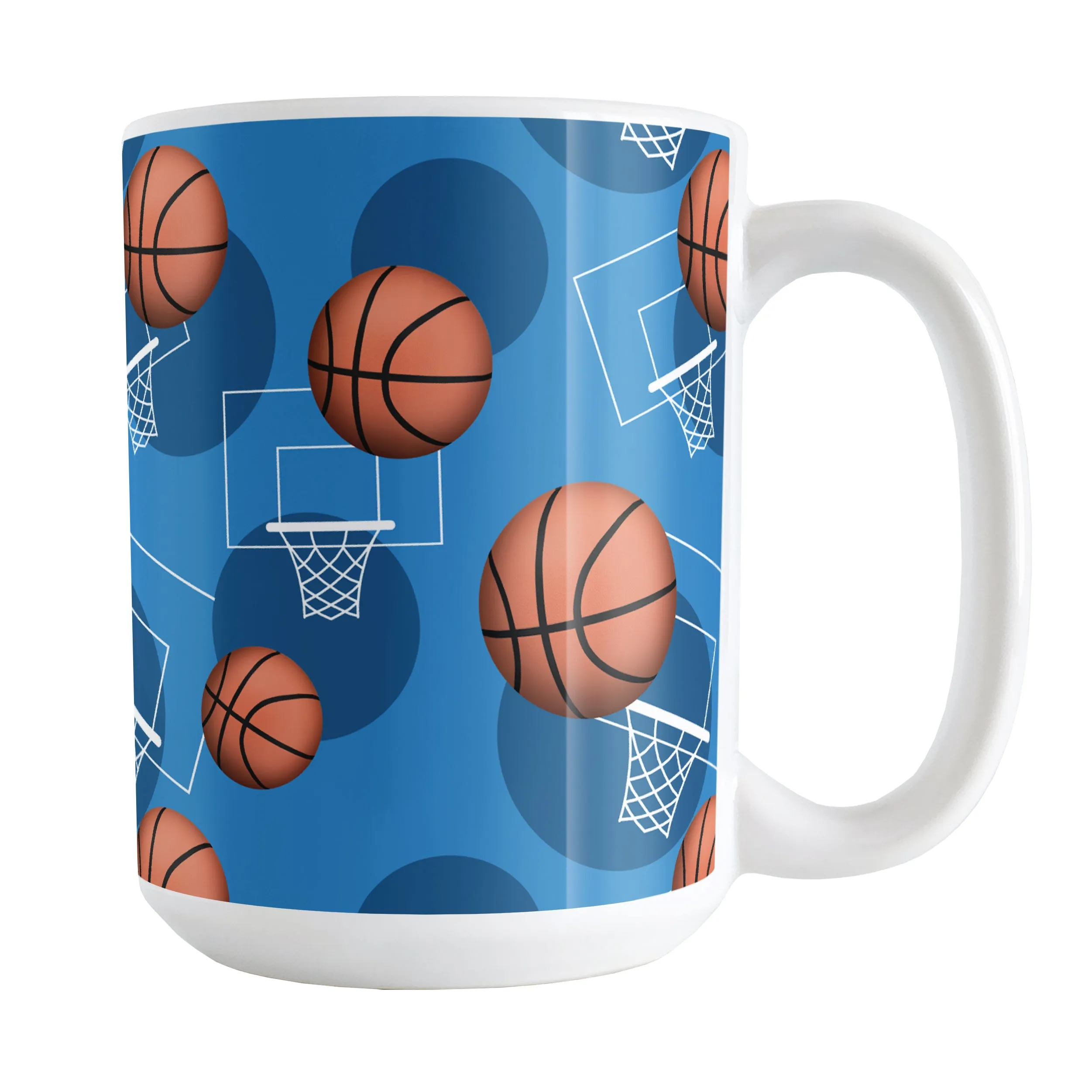 Basketball Themed Pattern - Blue Basketball Mug