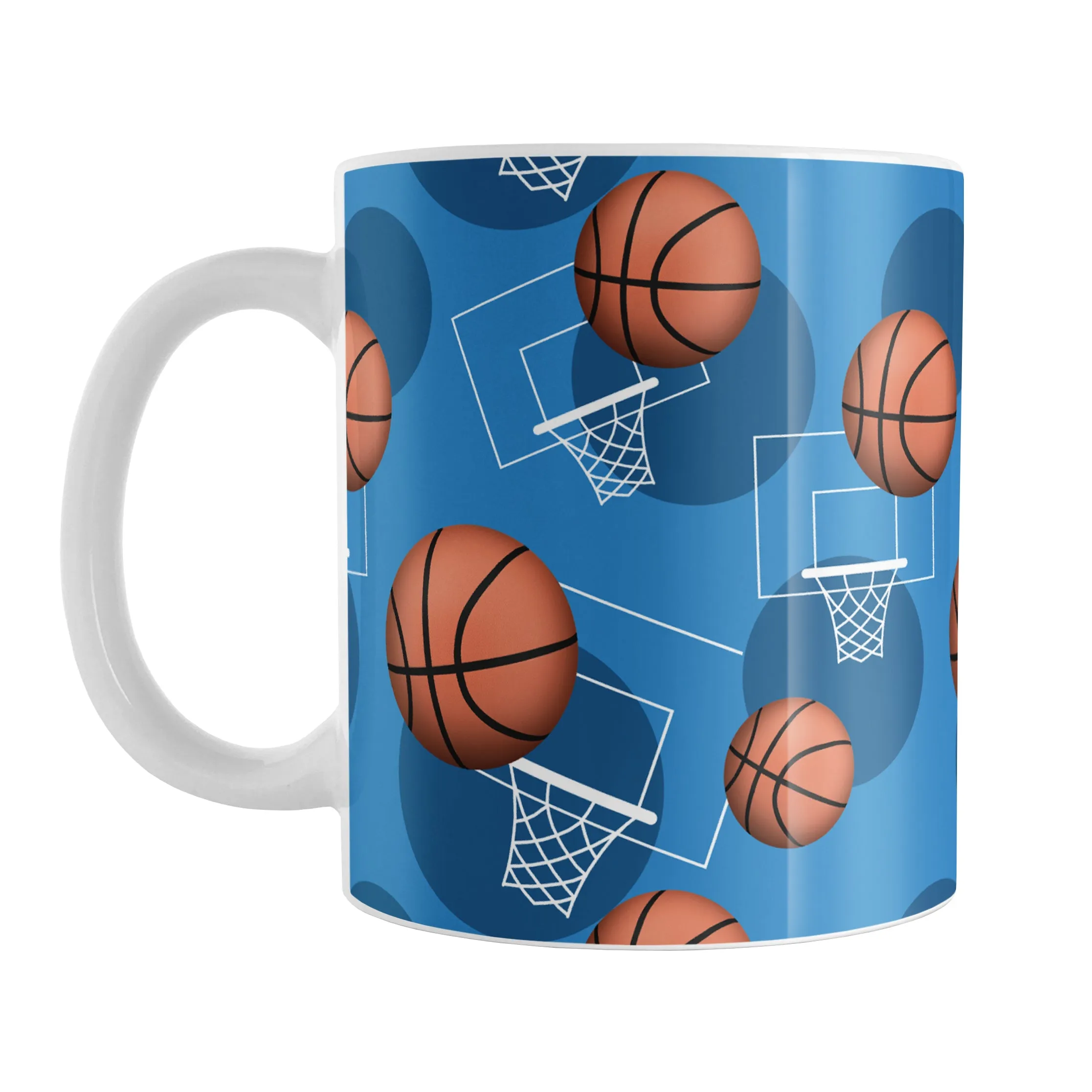 Basketball Themed Pattern - Blue Basketball Mug