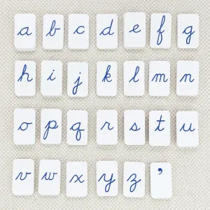 Blue Cursive Movable Alphabet