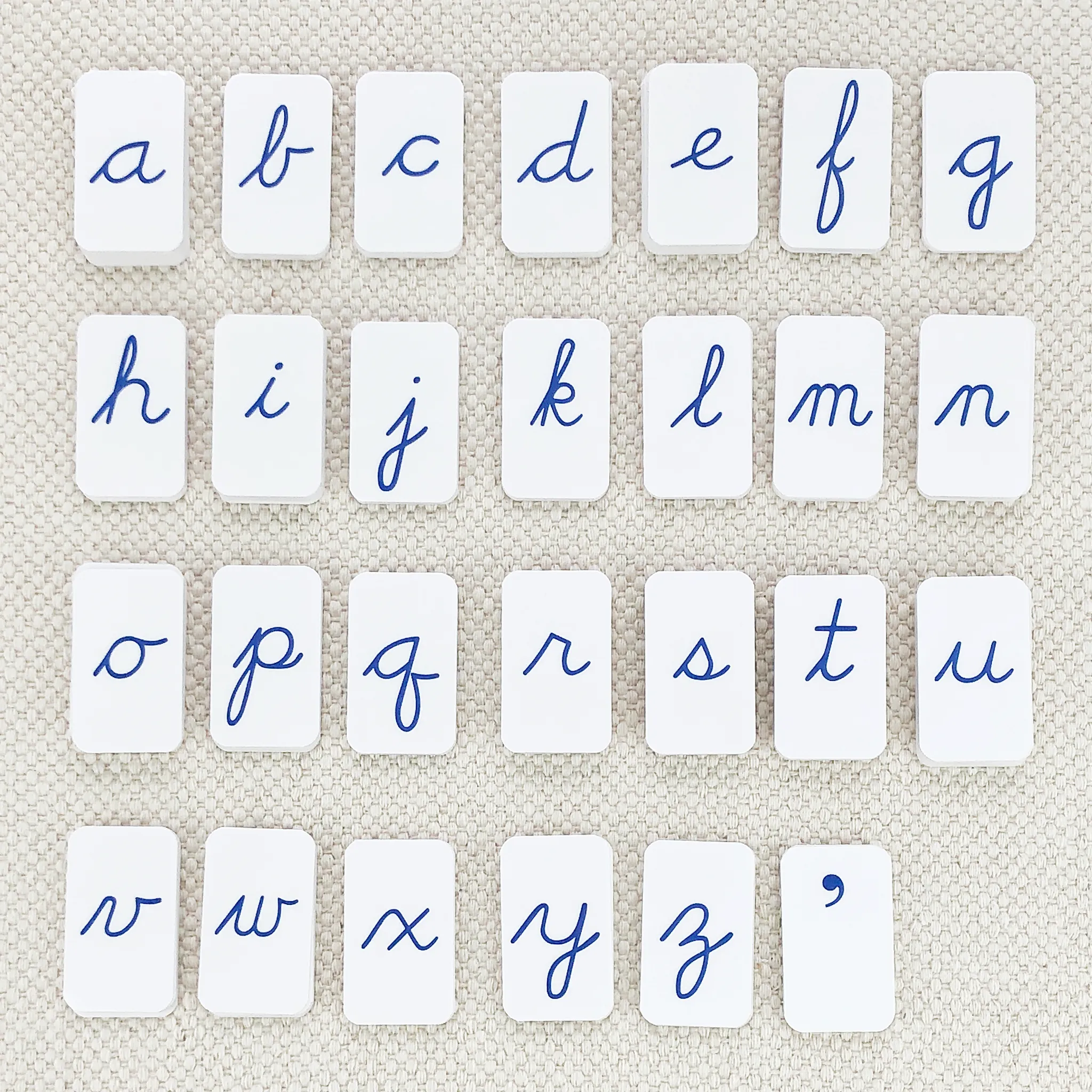 Blue Cursive Movable Alphabet