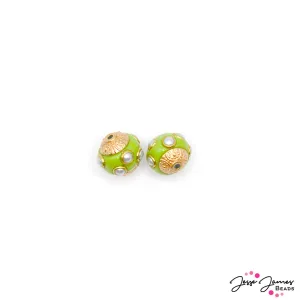 Boho Bead Pair in Kiwi Cucumber Smoothie