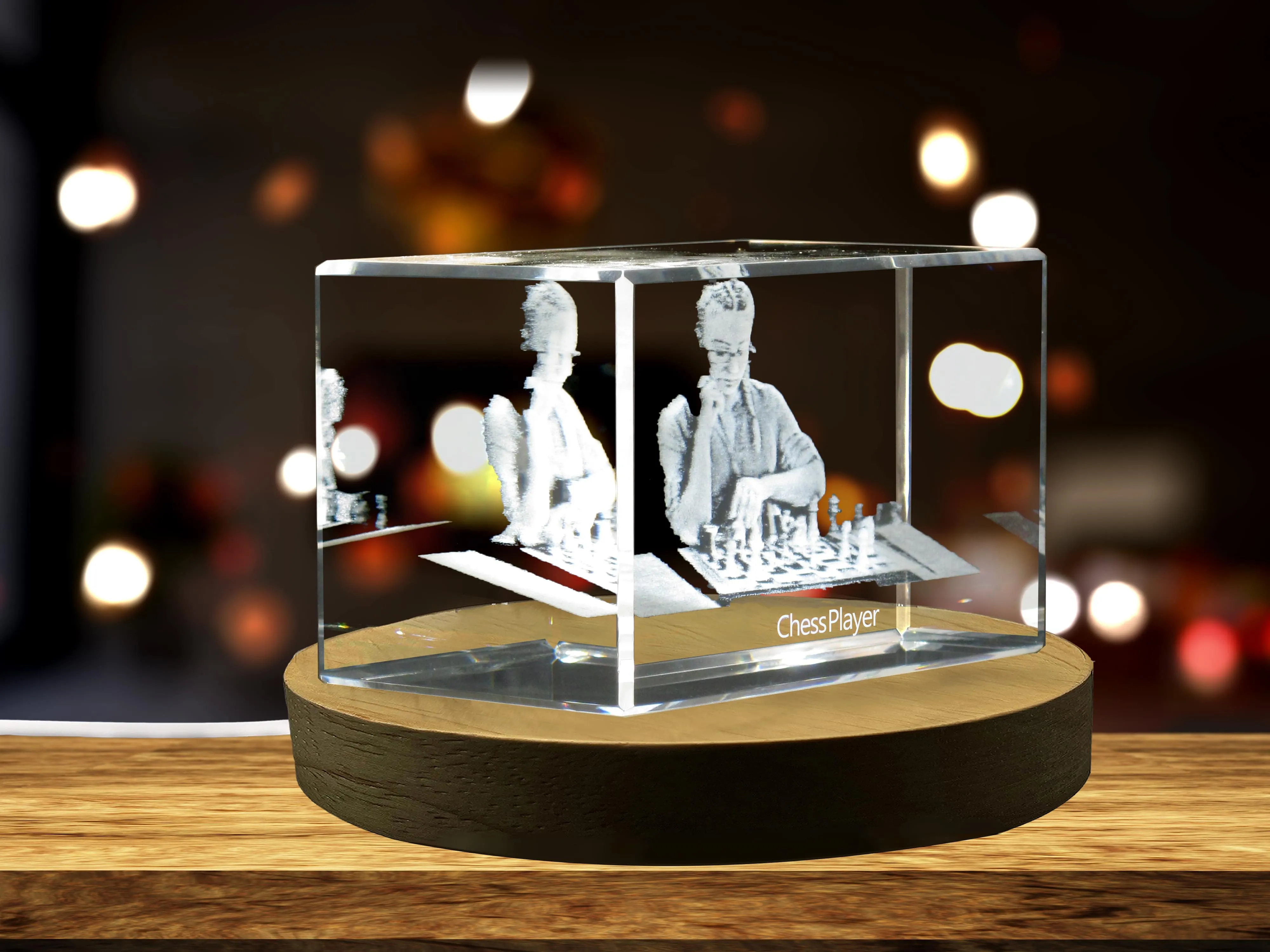 Chess Player 3D Engraved Crystal 3D Engraved Crystal Keepsake/Gift/Decor/Collectible/Souvenir