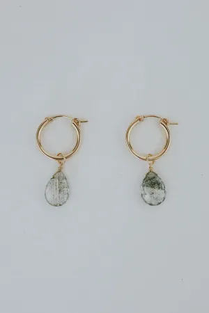 Clasp Hoop Earrings - Chlorite Quartz