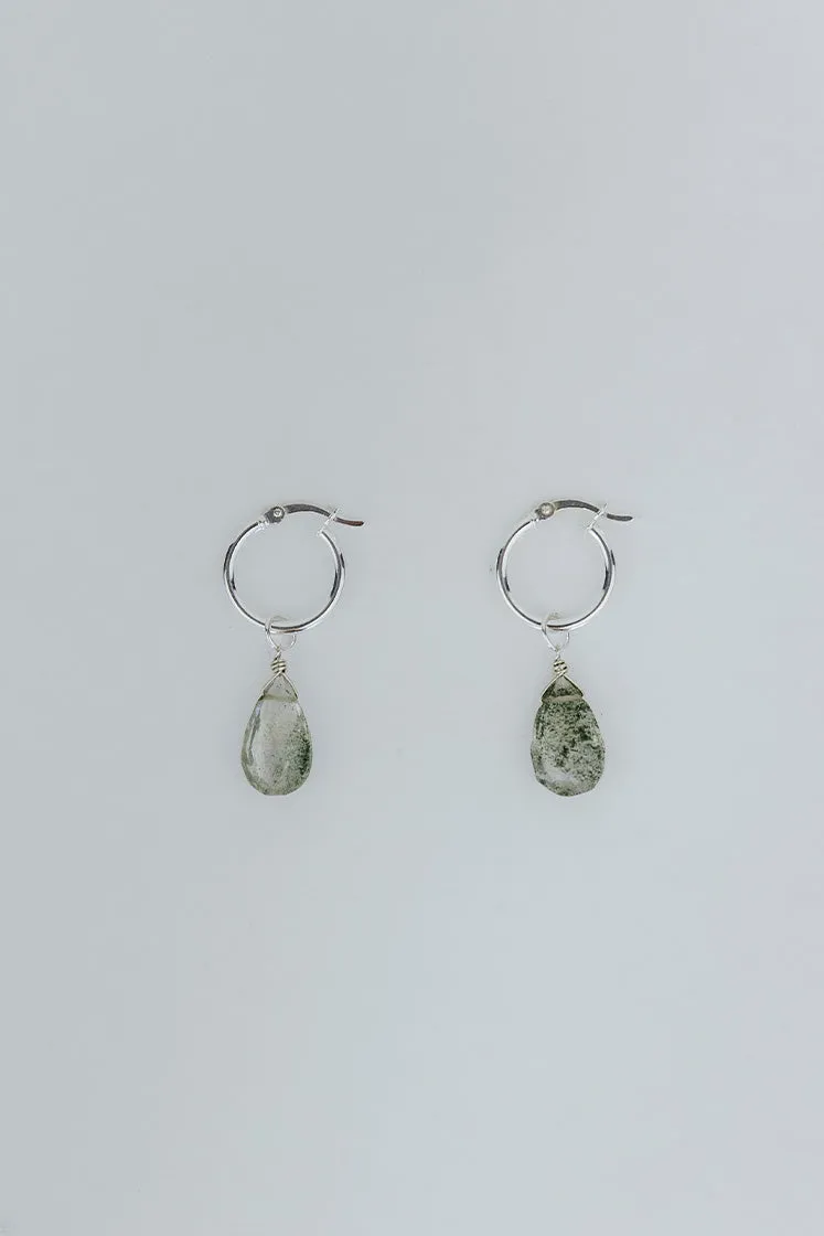 Clasp Hoop Earrings - Chlorite Quartz