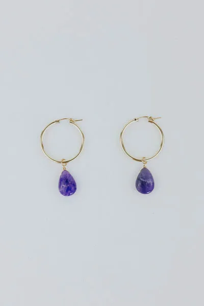 Clasp Hoop Earrings - Hackmanite