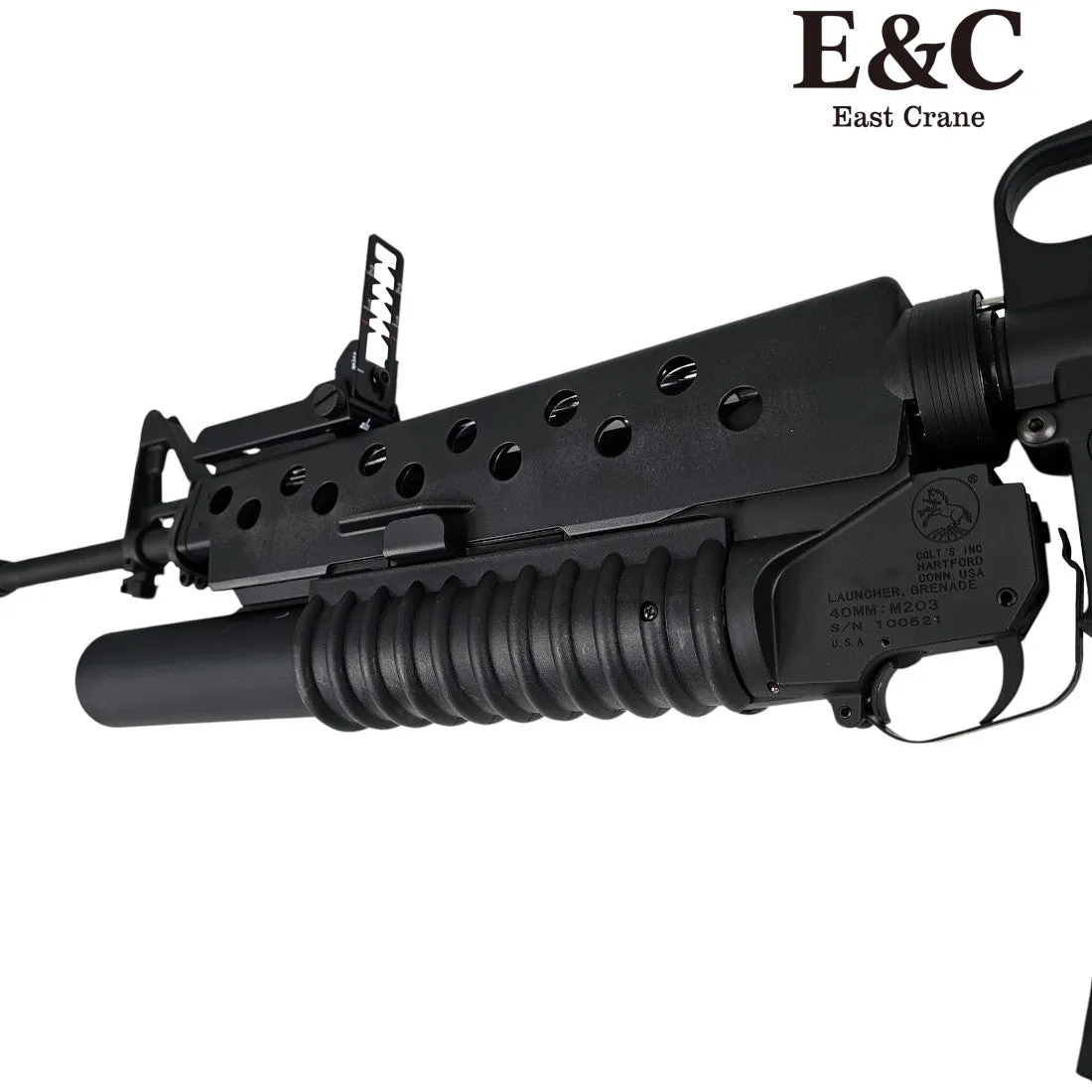 E&C M16 Gel Blaster with M203 Grenade Launcher – Black