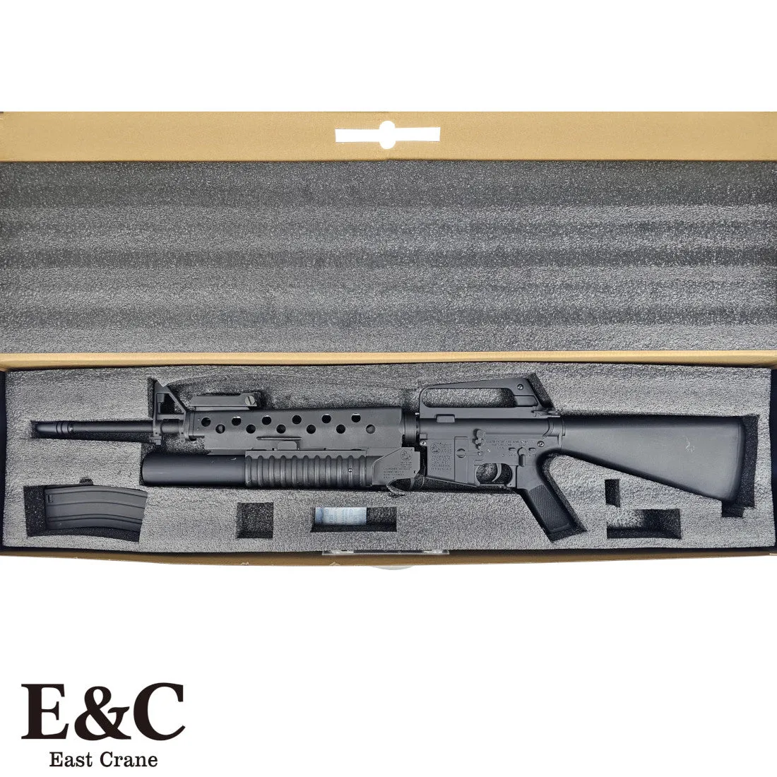 E&C M16 Gel Blaster with M203 Grenade Launcher – Black