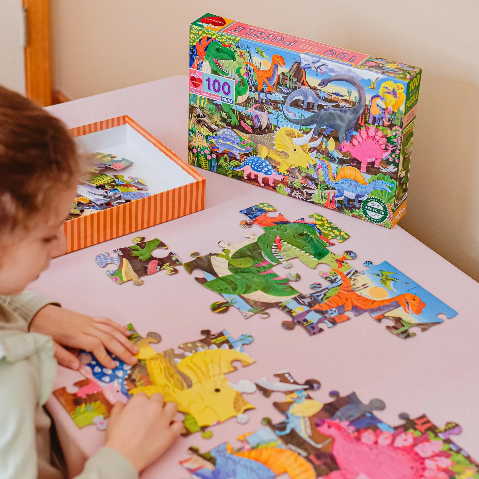 Eeboo Puzzle Land of Dinosaurs 100pc