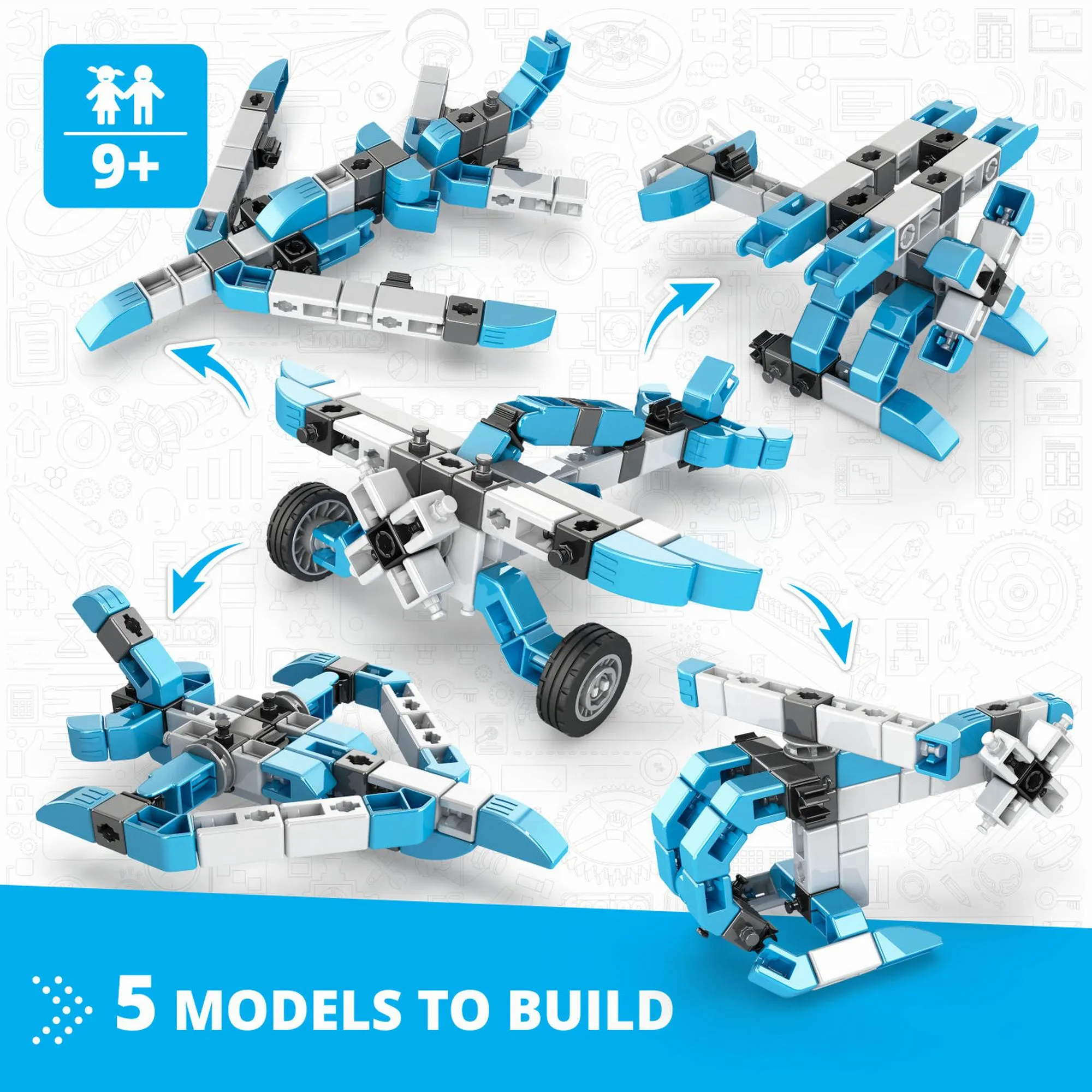 Engino Inventor Mechanics “Acrobatic Plane” With 5 Bonus Models