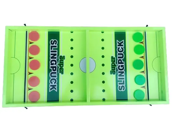 Fast Rush - Fast Sling Puck Board Game - 3 in 1 Fastest Finger First Board Games for Adults & Kids, Ludo Board Game, Sling Puck Board Game Perfect for Family (String Hokey)