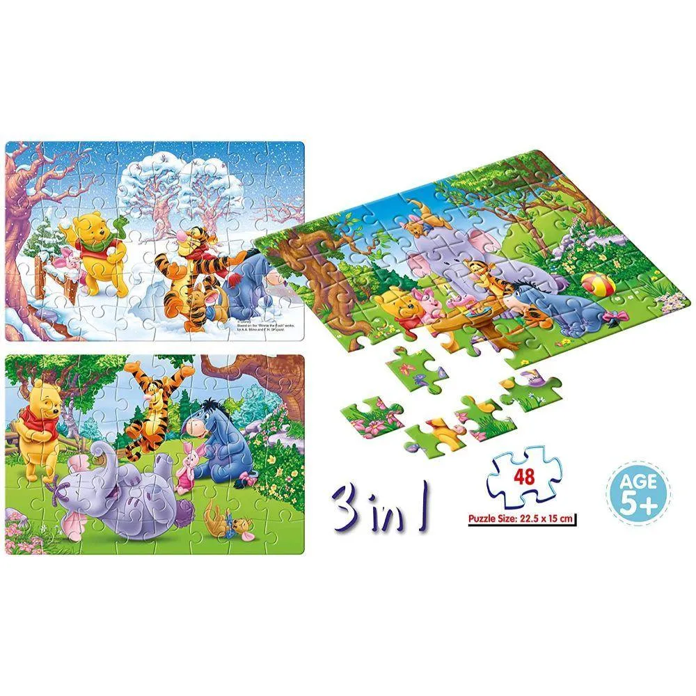 Frank Disney Winnie The Pooh 3 Puzzles in 1 (48 Pcs Each)